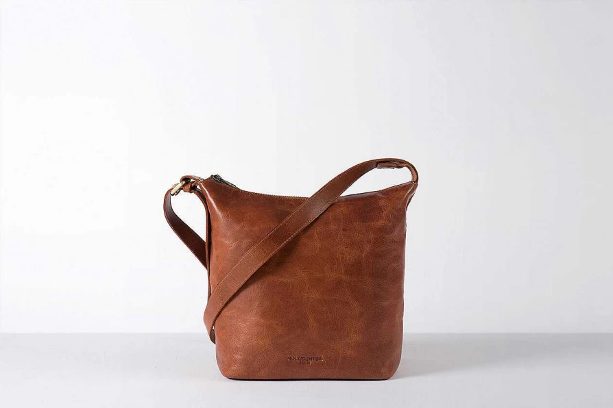 HOLZRICHTER Women's Hobo Shoulder Bag No 2-1 Medium - Stylish Leather Crossbody Purse for Women