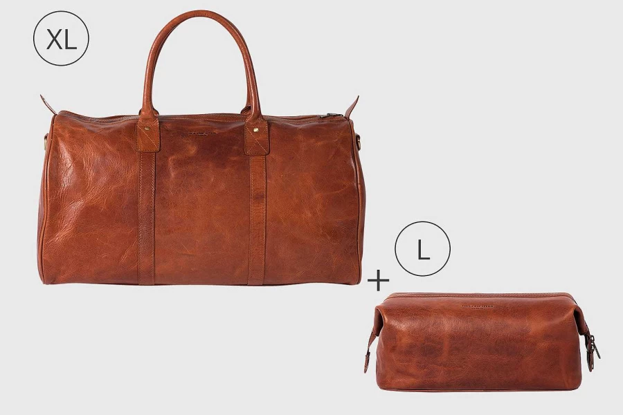 HOLZRICHTER Women's Weekender Travel Bag No 17-1 (XL) with Matching Toiletry Bag No 5-2 (L)