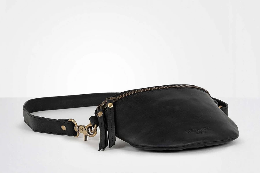 HOLZRICHTER Women's Chevron Black/White Bum Bag with Adjustable Web Strap - No 2-1 (M) + No 4-2 (S) Crossbody Fanny Pack