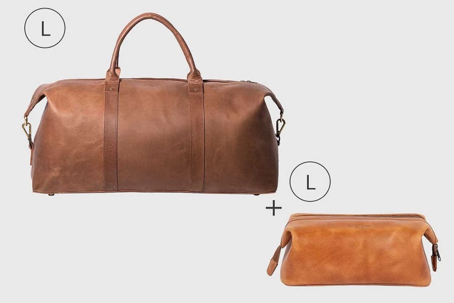 HOLZRICHTER Women's Weekender Bag No 12-1 (L) with Matching Toiletry Bag No 5-2 (L) Travel Set