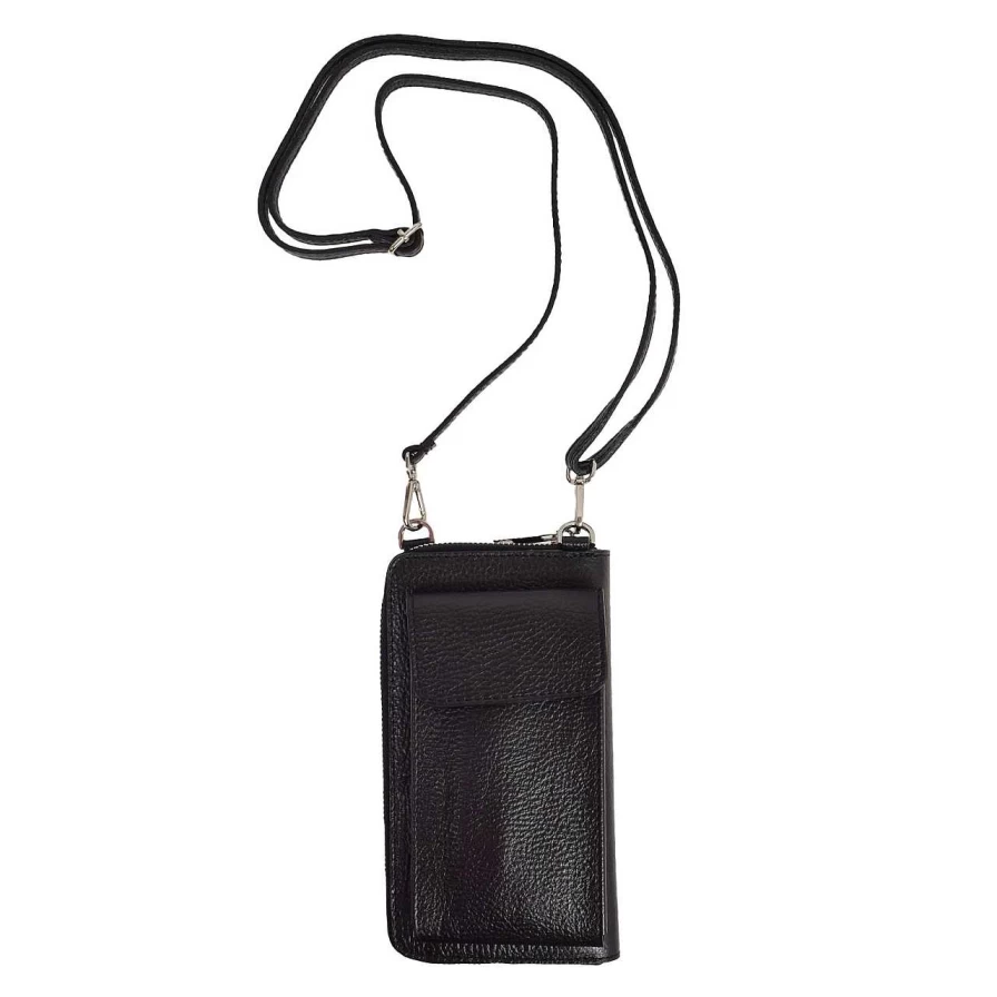 HOLZRICHTER Women's Kate Mobile Phone Bag Nero - Stylish Crossbody Bag for Phones