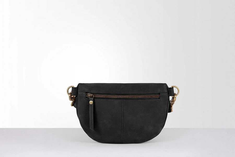 HOLZRICHTER Women's Chevron Black/White Bum Bag with Adjustable Web Strap - No 2-1 (M) & No 4-1 (M) Crossbody Fanny Pack