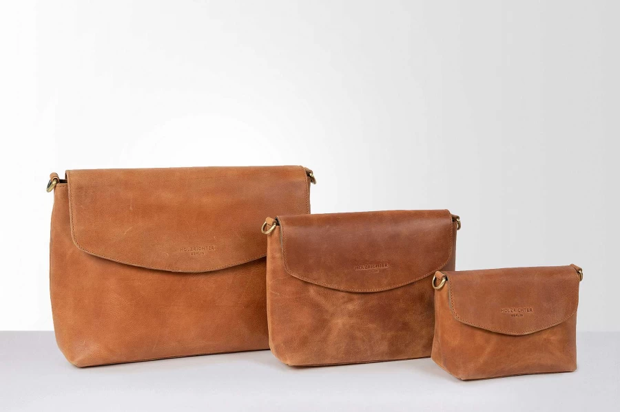 HOLZRICHTER Women's Leather Shoulder Bag No.1-3 (Large) - Stylish Crossbody Purse for Women
