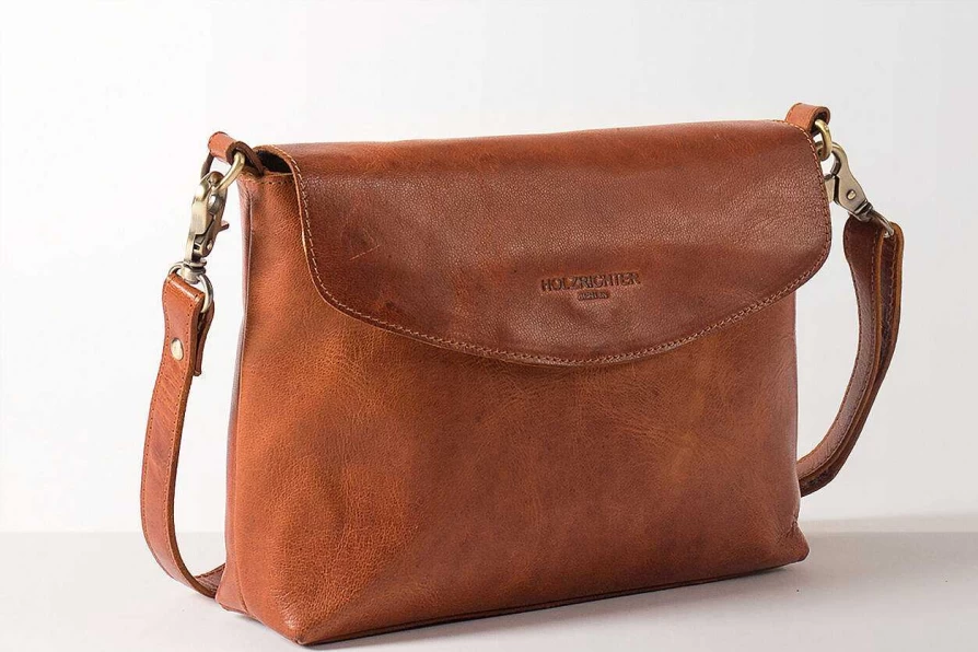 HOLZRICHTER Women's Leather Shoulder Bag No.1-2 Medium Crossbody Purse Handbag